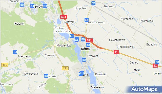 mapa Kórnik, Kórnik na mapie Targeo