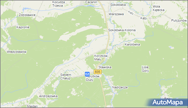 mapa Korytków Mały, Korytków Mały na mapie Targeo