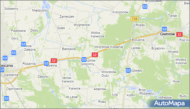 mapa Kraszków gmina Opoczno, Kraszków gmina Opoczno na mapie Targeo