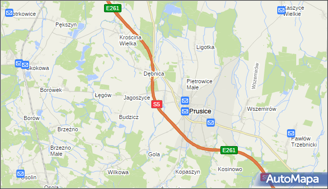 mapa Krościna Mała, Krościna Mała na mapie Targeo