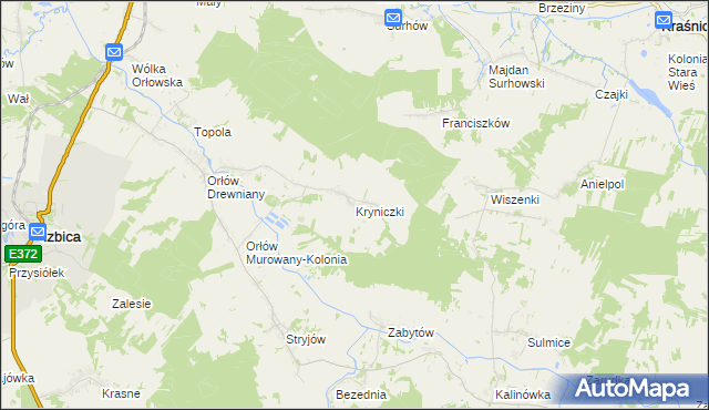 mapa Kryniczki, Kryniczki na mapie Targeo