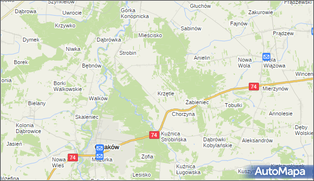 mapa Krzętle, Krzętle na mapie Targeo