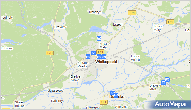 mapa Krzyż Wielkopolski, Krzyż Wielkopolski na mapie Targeo