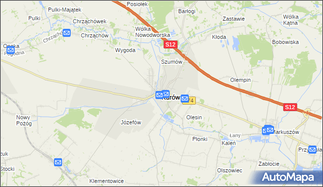 mapa Kurów powiat puławski, Kurów powiat puławski na mapie Targeo