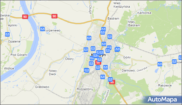 mapa Kwidzyn, Kwidzyn na mapie Targeo