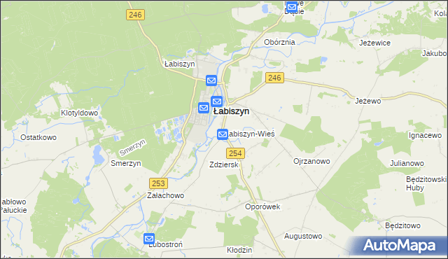 mapa Łabiszyn-Wieś, Łabiszyn-Wieś na mapie Targeo