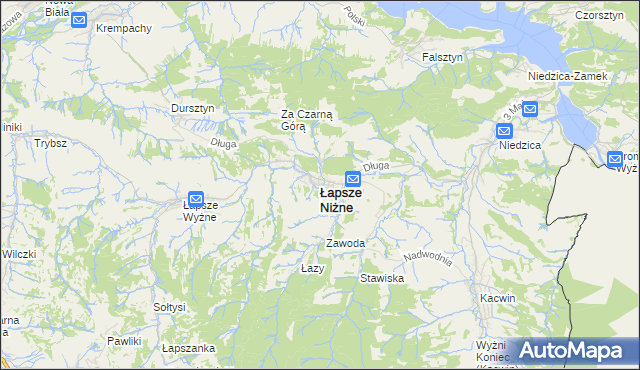 mapa Łapsze Niżne, Łapsze Niżne na mapie Targeo