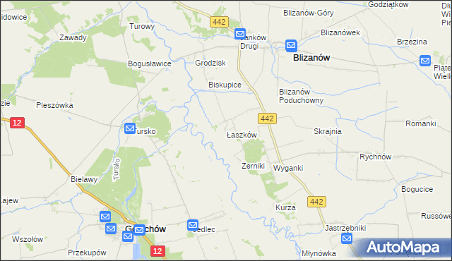mapa Łaszków, Łaszków na mapie Targeo