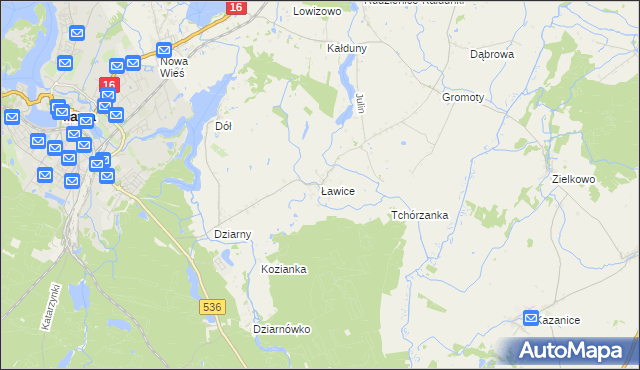 mapa Ławice, Ławice na mapie Targeo