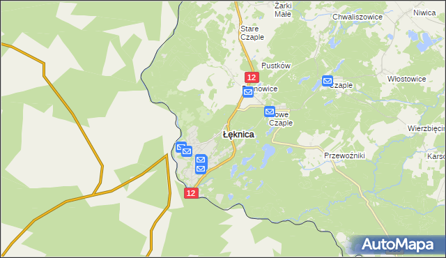 mapa Łęknica powiat żarski, Łęknica powiat żarski na mapie Targeo