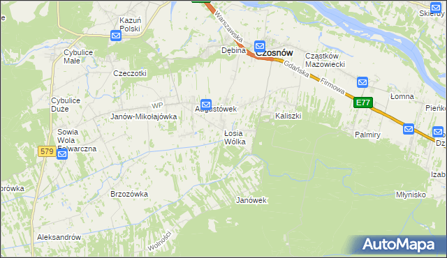 mapa Łosia Wólka, Łosia Wólka na mapie Targeo