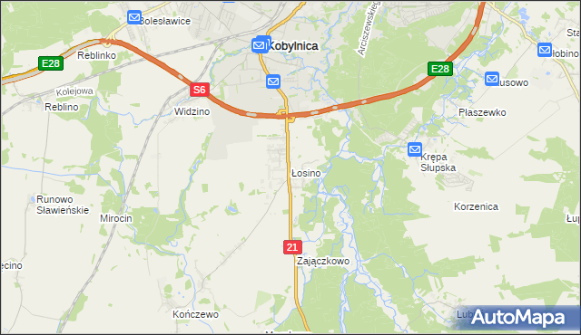 mapa Łosino, Łosino na mapie Targeo