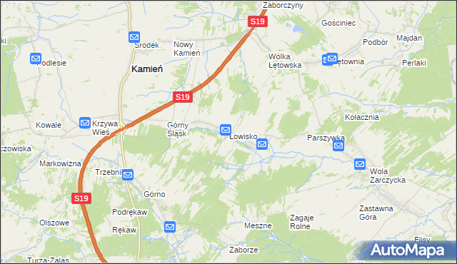 mapa Łowisko, Łowisko na mapie Targeo