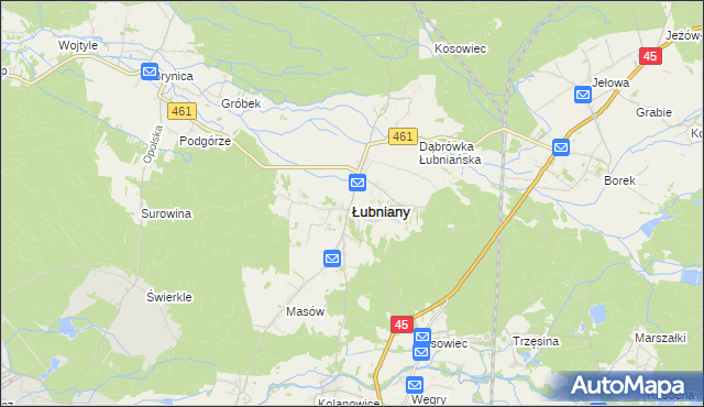 mapa Łubniany, Łubniany na mapie Targeo
