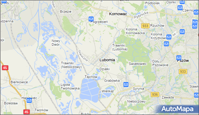 mapa Lubomia, Lubomia na mapie Targeo
