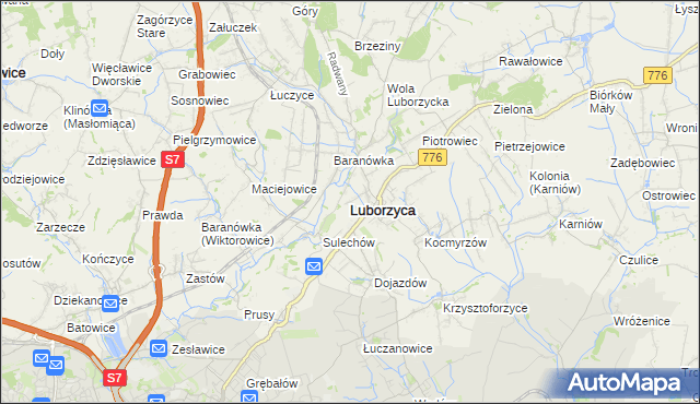 mapa Luborzyca, Luborzyca na mapie Targeo