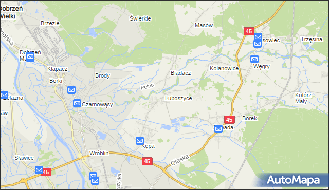 mapa Luboszyce gmina Łubniany, Luboszyce gmina Łubniany na mapie Targeo