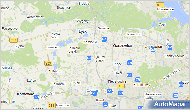 mapa Łuków Śląski, Łuków Śląski na mapie Targeo