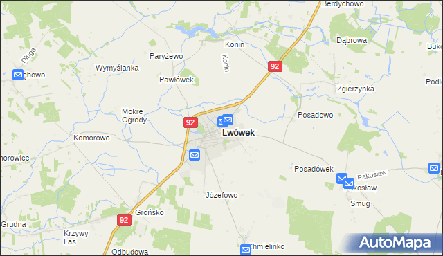 mapa Lwówek powiat nowotomyski, Lwówek powiat nowotomyski na mapie Targeo