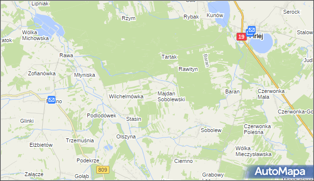 mapa Majdan Sobolewski, Majdan Sobolewski na mapie Targeo