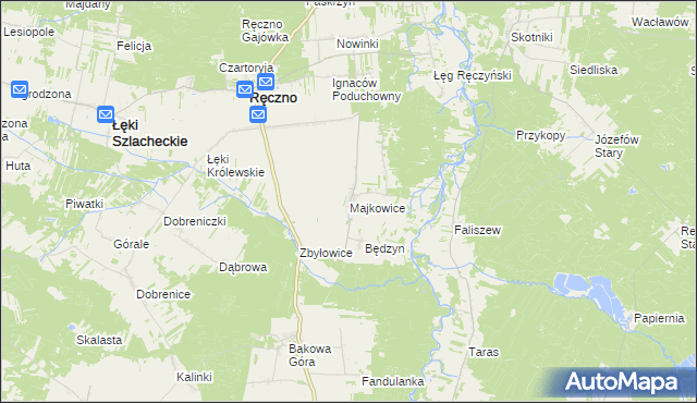 mapa Majkowice gmina Ręczno, Majkowice gmina Ręczno na mapie Targeo