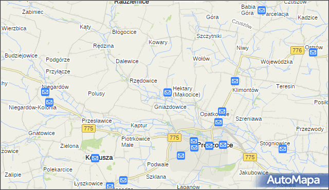 mapa Makocice, Makocice na mapie Targeo