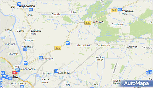 mapa Makowisko gmina Jarosław, Makowisko gmina Jarosław na mapie Targeo
