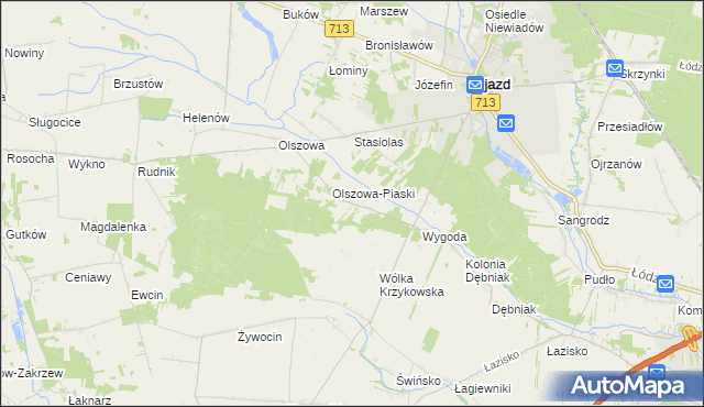 mapa Maksymów gmina Ujazd, Maksymów gmina Ujazd na mapie Targeo