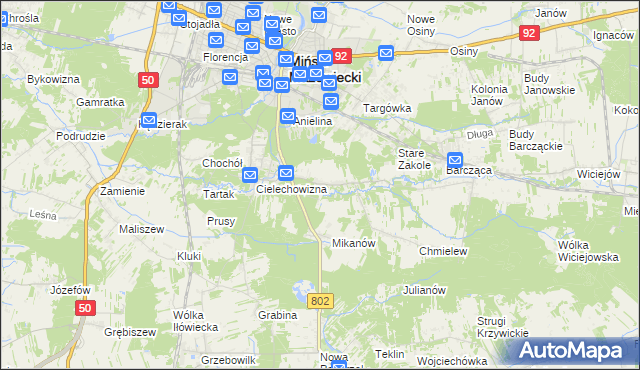 mapa Marianka gmina Mińsk Mazowiecki, Marianka gmina Mińsk Mazowiecki na mapie Targeo