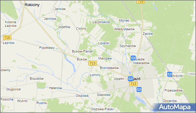 mapa Marszew gmina Ujazd, Marszew gmina Ujazd na mapie Targeo