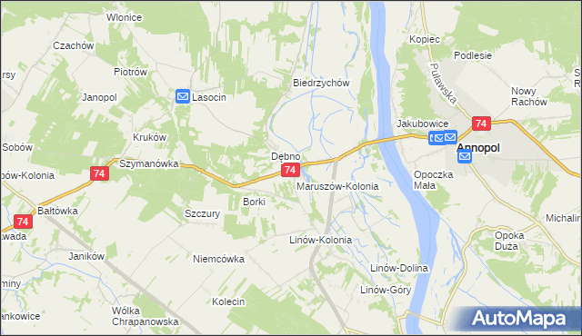 mapa Maruszów gmina Ożarów, Maruszów gmina Ożarów na mapie Targeo