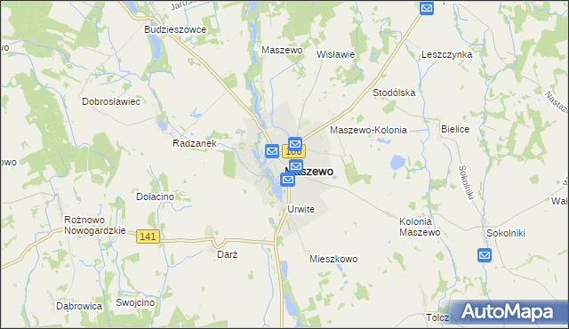 mapa Maszewo powiat goleniowski, Maszewo powiat goleniowski na mapie Targeo