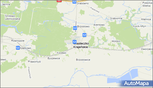 mapa Miasteczko Krajeńskie, Miasteczko Krajeńskie na mapie Targeo