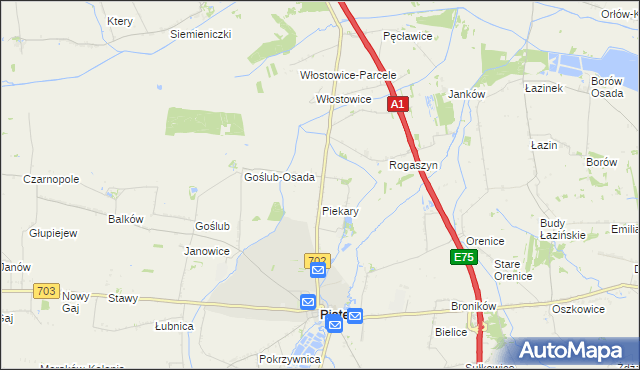 mapa Michałówka gmina Piątek, Michałówka gmina Piątek na mapie Targeo