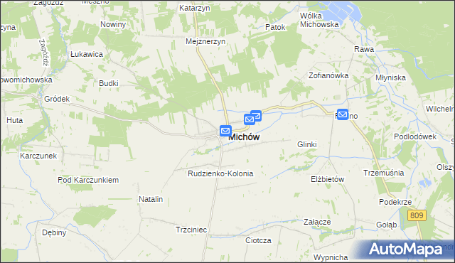 mapa Michów powiat lubartowski, Michów powiat lubartowski na mapie Targeo