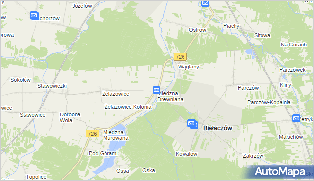 mapa Miedzna Drewniana, Miedzna Drewniana na mapie Targeo