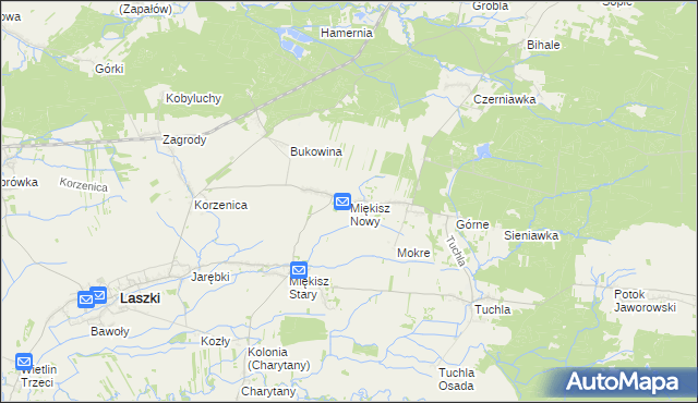 mapa Miękisz Nowy, Miękisz Nowy na mapie Targeo