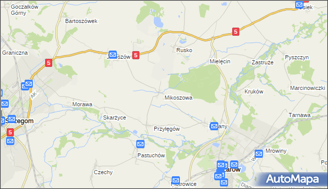 mapa Mikoszowa, Mikoszowa na mapie Targeo