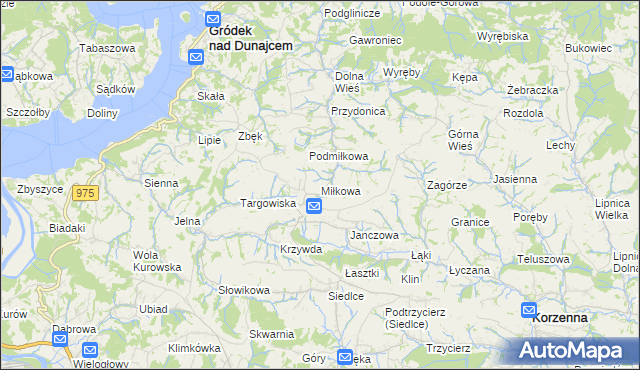 mapa Miłkowa, Miłkowa na mapie Targeo