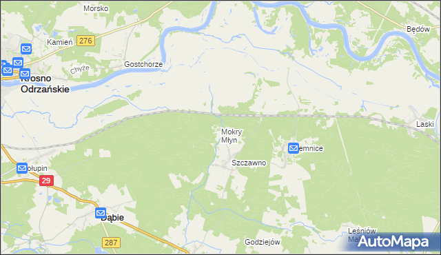 mapa Mokry Młyn, Mokry Młyn na mapie Targeo