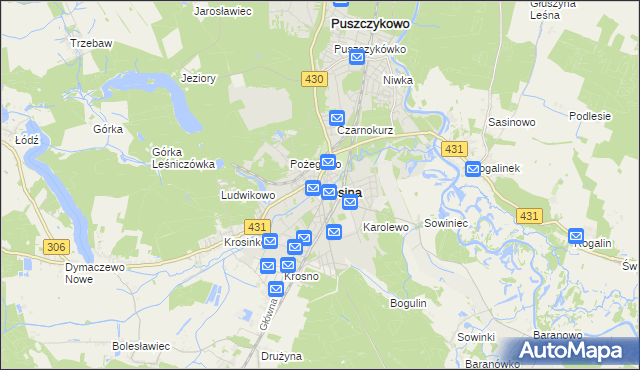 mapa Mosina powiat poznański, Mosina powiat poznański na mapie Targeo