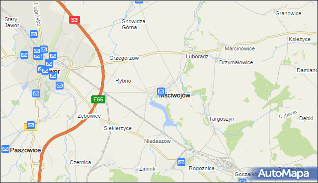 mapa Mściwojów, Mściwojów na mapie Targeo