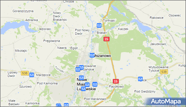mapa Mszanowo, Mszanowo na mapie Targeo