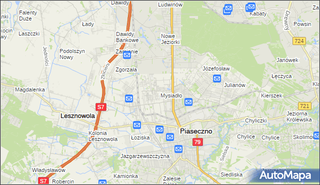 mapa Mysiadło, Mysiadło na mapie Targeo