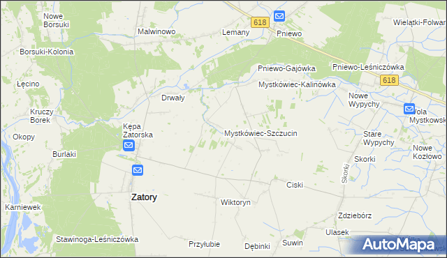 mapa Mystkówiec-Szczucin, Mystkówiec-Szczucin na mapie Targeo