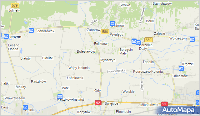 mapa Myszczyn, Myszczyn na mapie Targeo