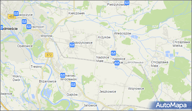 mapa Nadolice Małe, Nadolice Małe na mapie Targeo