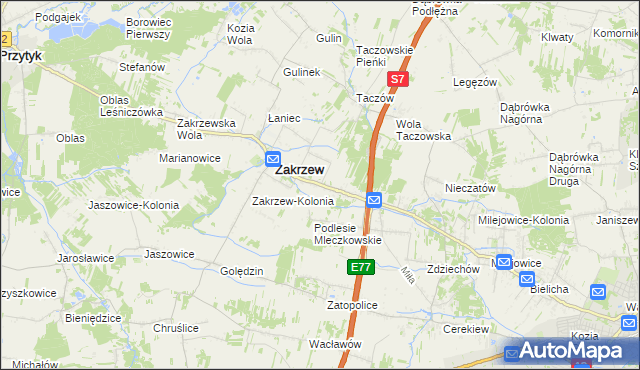 mapa Natalin gmina Zakrzew, Natalin gmina Zakrzew na mapie Targeo