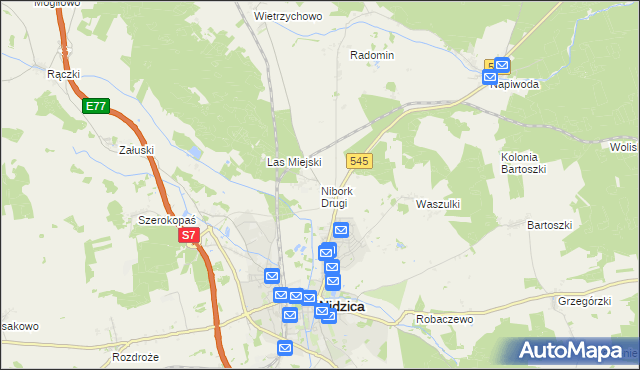 mapa Nibork Drugi, Nibork Drugi na mapie Targeo