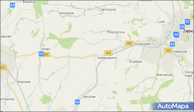 mapa Niedźwiednik gmina Ziębice, Niedźwiednik gmina Ziębice na mapie Targeo